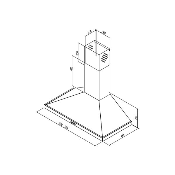 Turboline kitchen chimney hood 90 cm Black Airline 90 pro B - Image 2